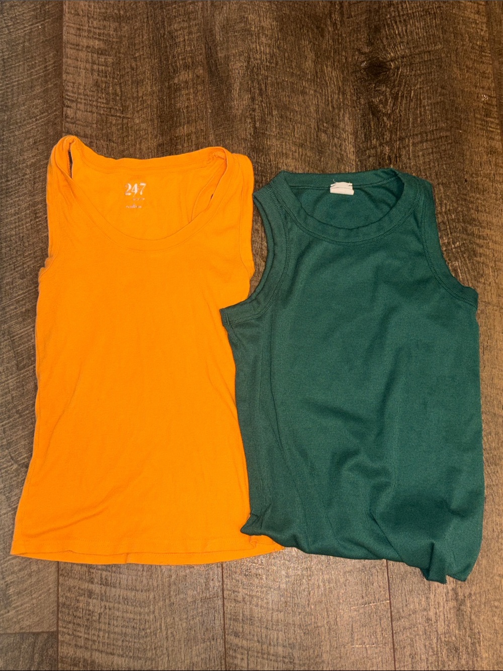 Set of Orange and Green Tank Tops